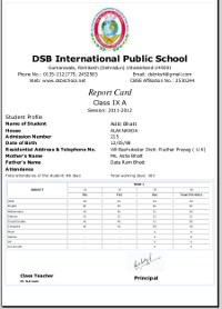 Latest CBSE cce report card format for term 1 session 2012-2013